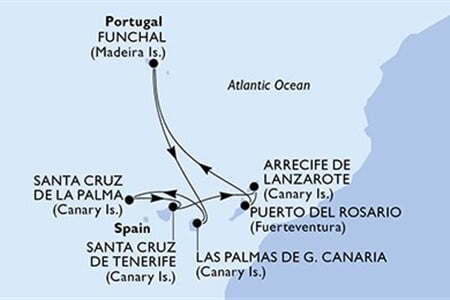 MSC MUSICA - Spanyolország, Portúgalia (az Arrecife-ből)
