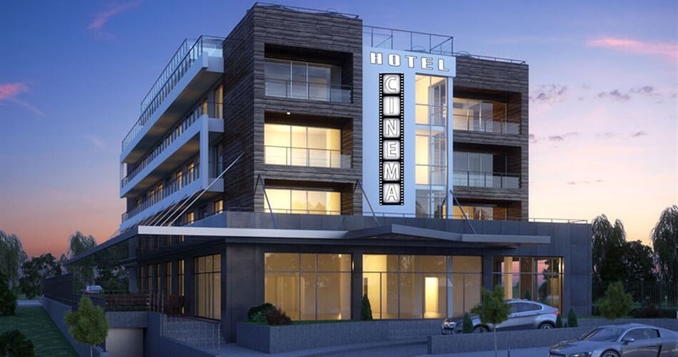 Hotel Cinema: fotografie vybavení exteriérů a interiérů ubytování.