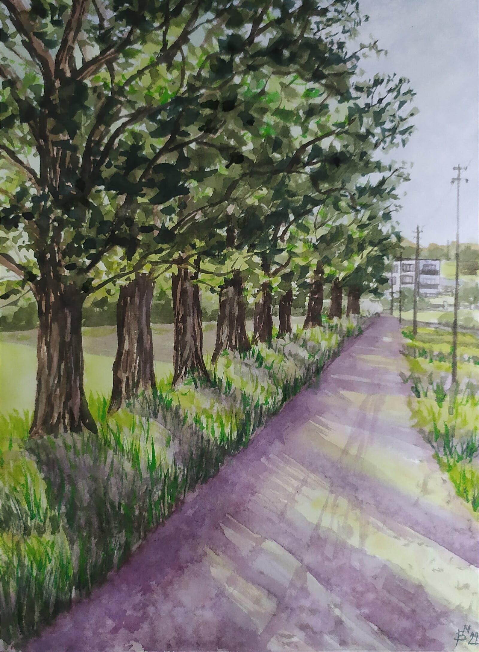 Blažena Niemcová: Bystřice, Labojova alej, 40 × 30 cm