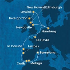 Costa Favolosa - Španělsko, Portugalsko, Francie, Německo, Velká Británie (z Barcelony)