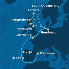 Costa Favolosa - Německo, Velká Británie, Francie, Španělsko, Portugalsko (Hamburk)