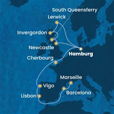 Costa Favolosa - Německo, Velká Británie, Francie, Španělsko, Portugalsko (Hamburk)