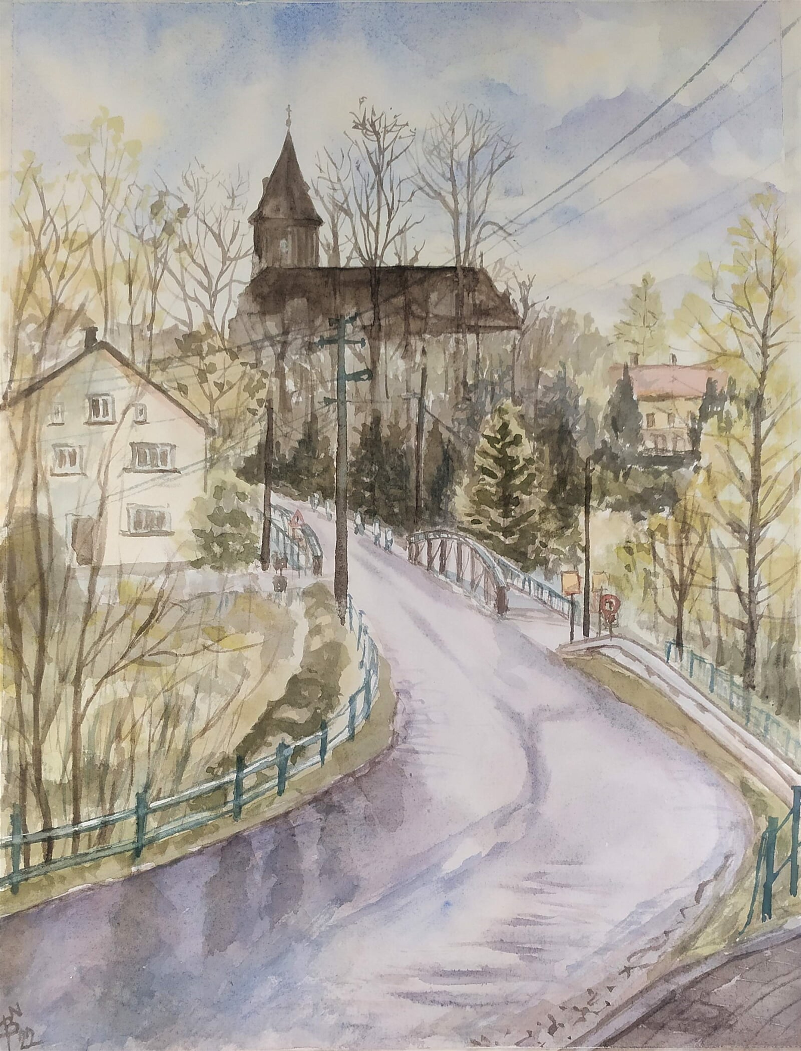 Blažena Niemcová : Bystřice, na Škubni, 40 × 30 cm