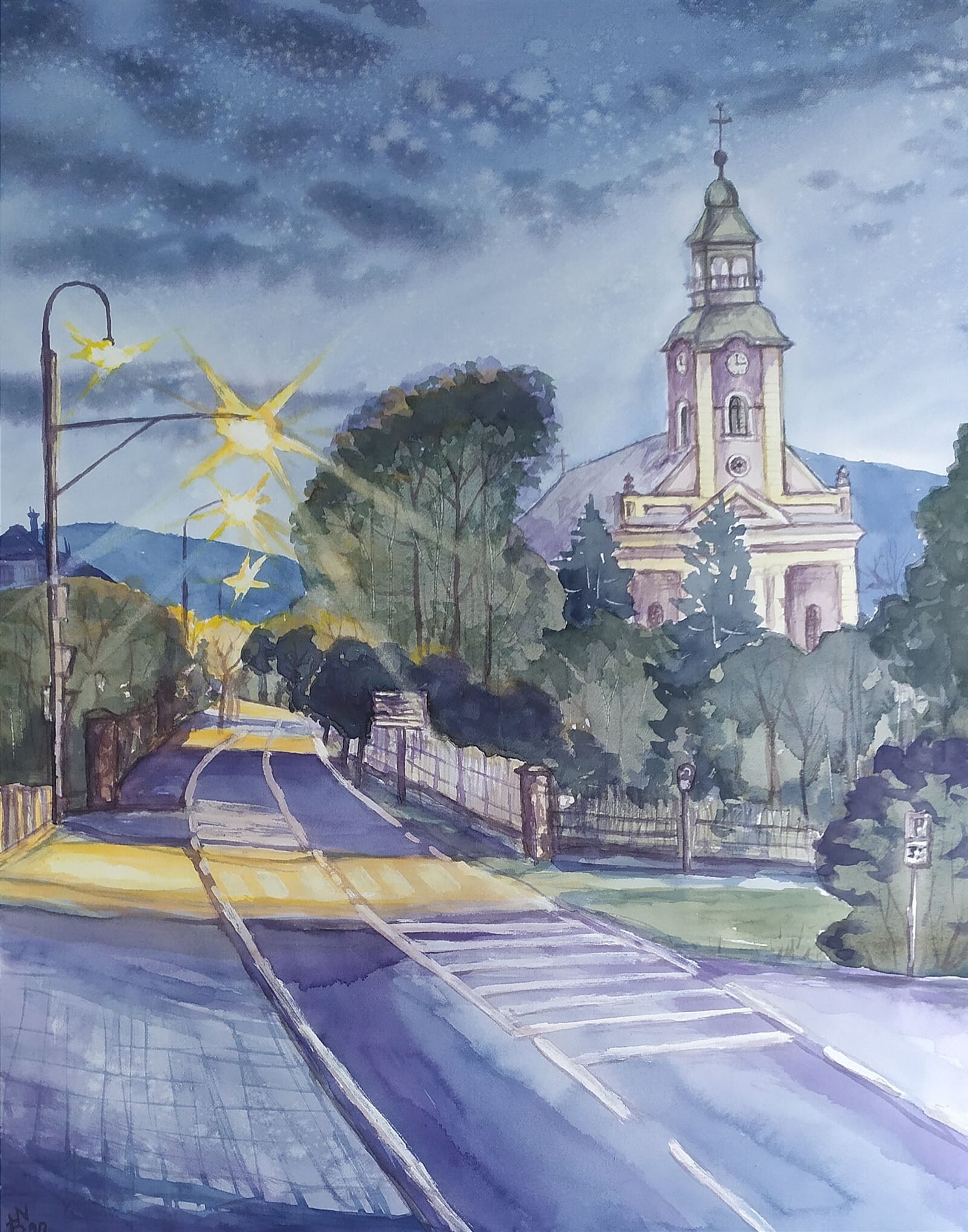 Blažena Niemcová: Večerní, 50 × 40 cm