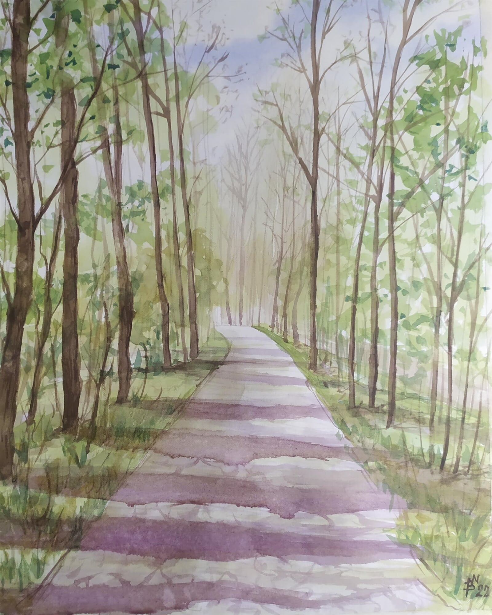 Blažena Niemcová : U Hluchové na jaře, 50 × 40 cm