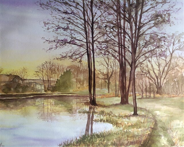 Bystřice, rybník u nádraží