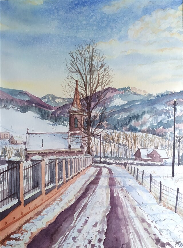 Kaple v Nýdku, zimní