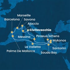 Costa Fascinosa - Itálie, Francie, Španělsko, Malta, Řecko (z Civitavecchie)