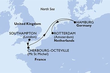 MSC POESIA - Nagy-Britannia, Franciaország, Németország, Hollandia (a Southampton-ból)