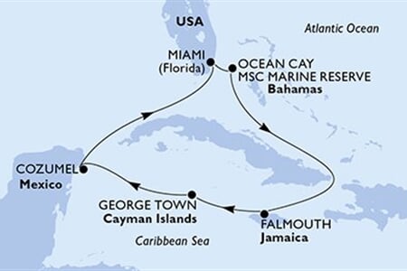 MSC SEASIDE - Amerikai Egyesült Államok, Bahamaszigetek, Jamaica, Kajmán-szigetek, Mexikó (a Miami-ből)