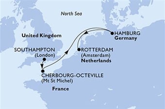 MSC Poesia - Velká Británie, Francie, Německo, Nizozemí (ze Southamptonu)