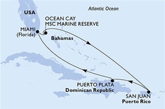 MSC Seaside - USA, Bahamy, Portoriko, Dominikán.rep. (z Miami)