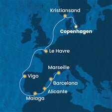 Costa Diadema - Dánsko, Norsko, Francie, Španělsko (z Kodaně)