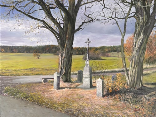 Kříž u Hadrova podzim