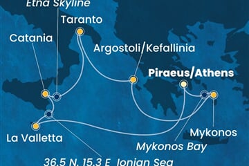 Costa Fascinosa - Řecko, Malta, Itálie (z Pirea)