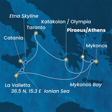Costa Fascinosa - Řecko, Malta, Itálie (z Pirea)