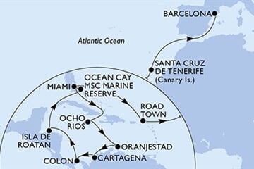 MSC DIVINA - Amerikai Egyesült Államok, Jamaica, Aruba, Kolumbia, Panama, ... (a Miami-ből)