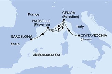 MSC MAGNIFICA - Olaszország, Franciaország, Spanyolország (a Civitavecchia-ből)