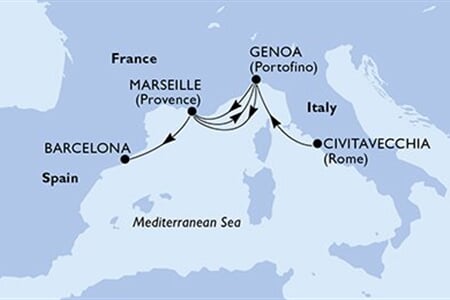 MSC MAGNIFICA - Olaszország, Franciaország, Spanyolország (a Civitavecchia-ből)