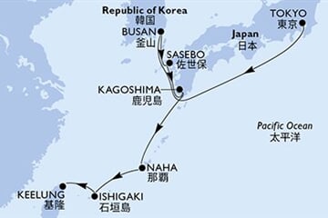 MSC Bellissima - Japonsko, Jižní Korea, Tchajwan (z Tokia)