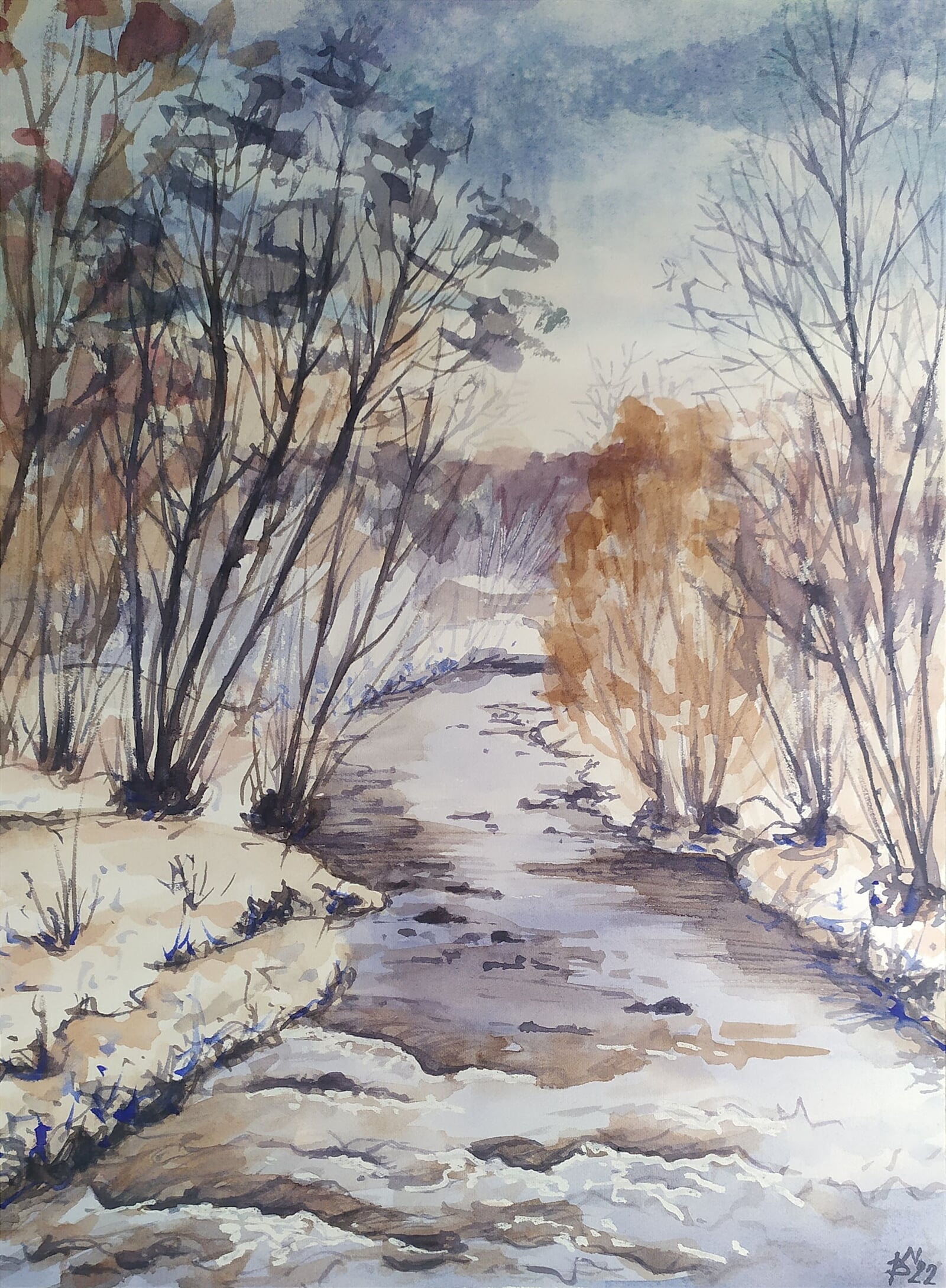 Blažena Niemcová : Zimní, 40 × 30 cm