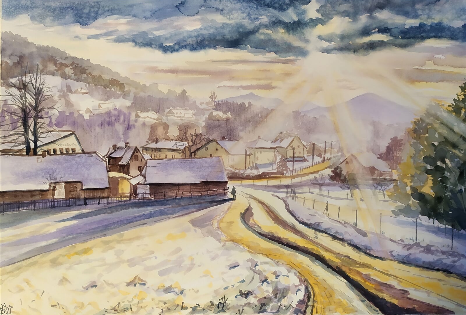 Blažena Niemcová: Nýdek, 38 × 56 cm