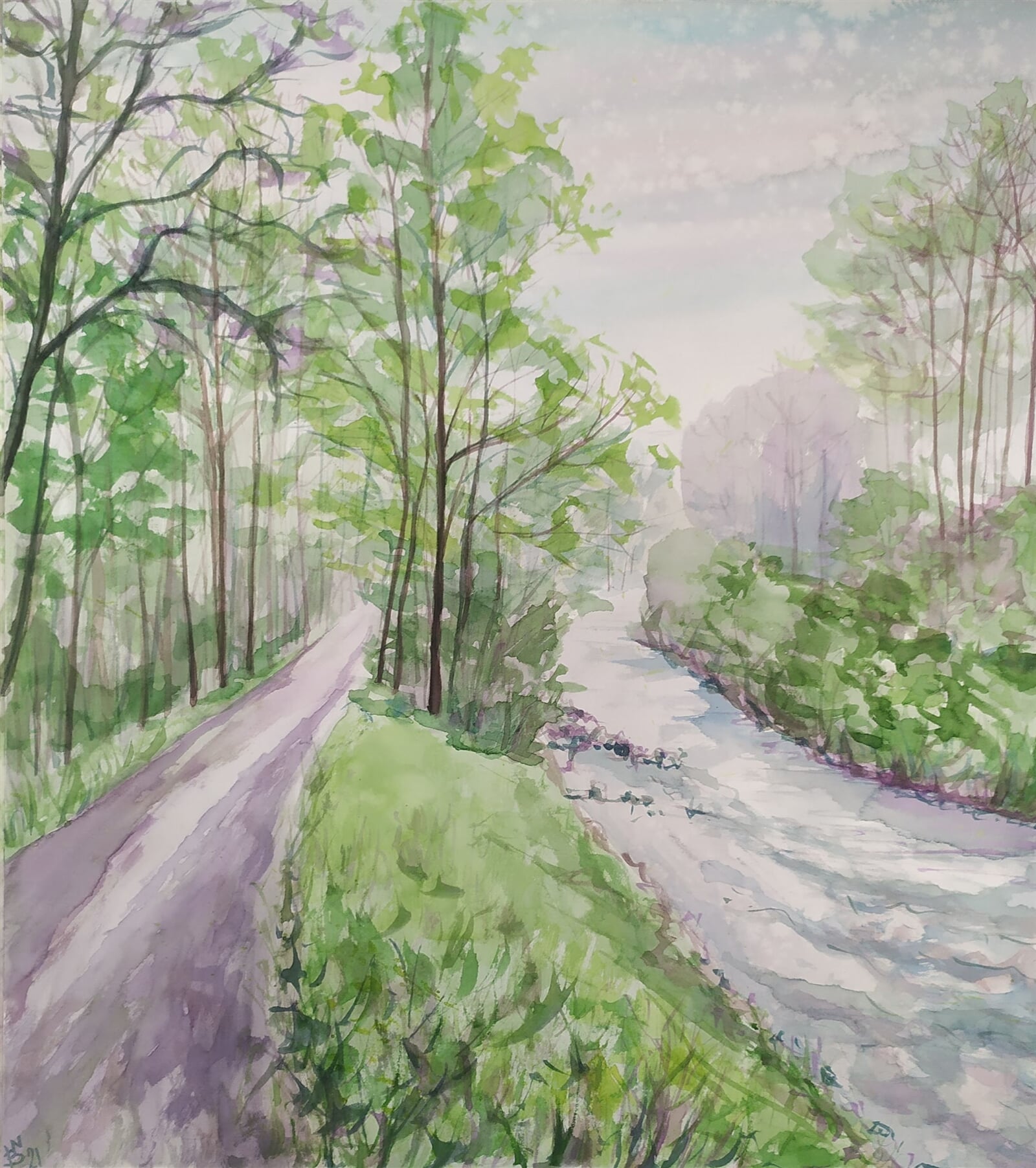 Blažena Niemcová : Jarní Hluchová, 56 × 50 cm