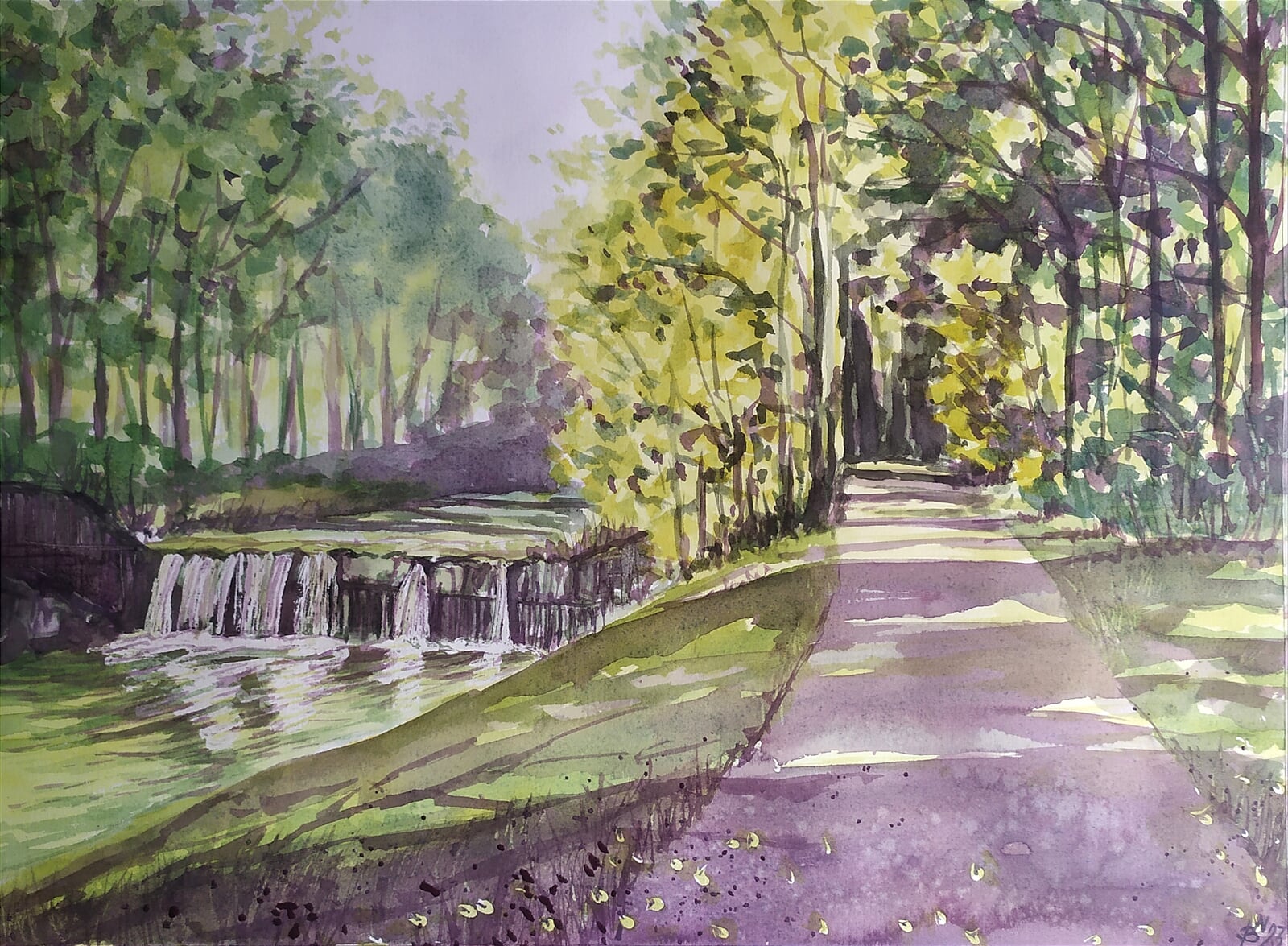 Blažena Niemcová : Letní večer, 30 × 40 cm