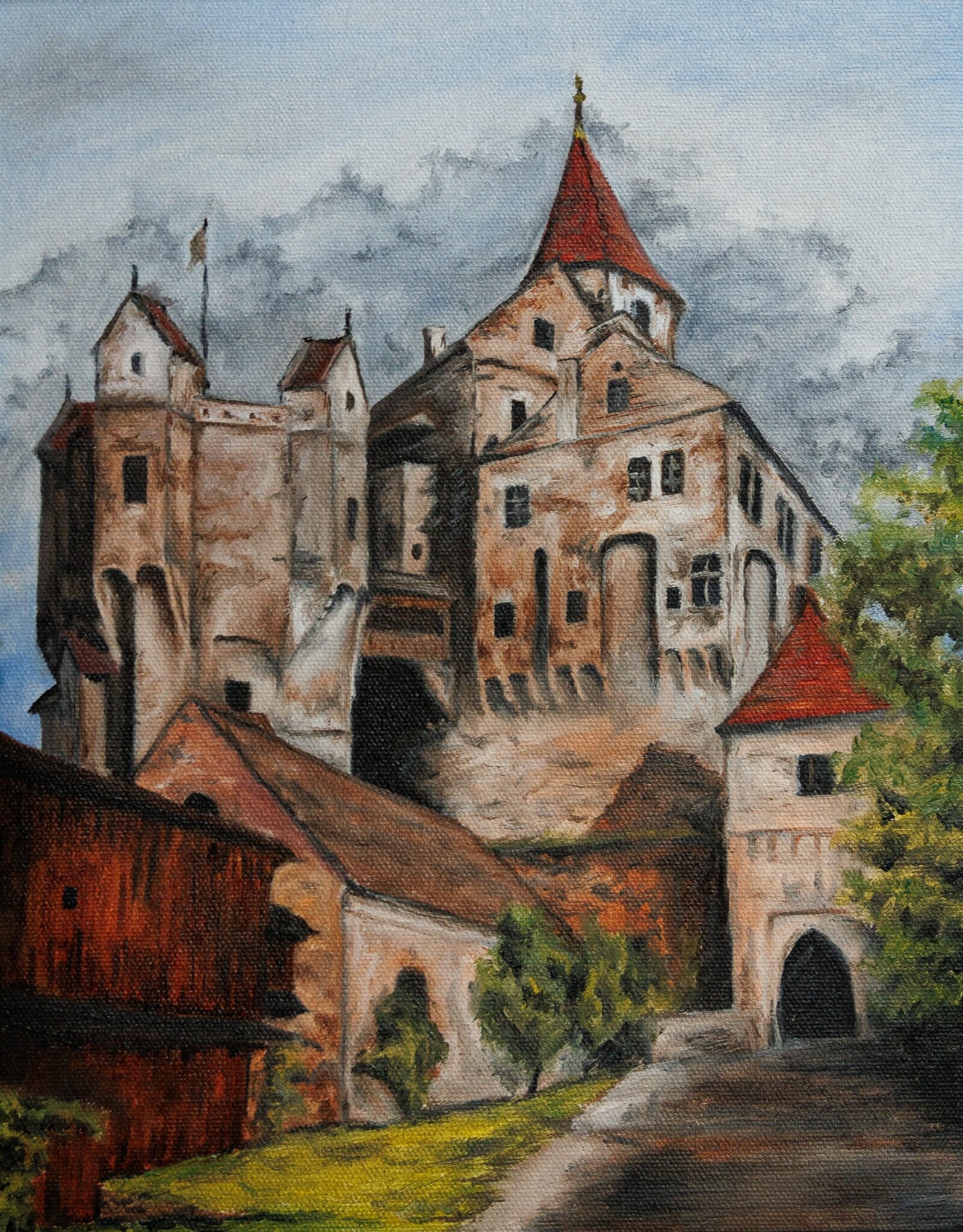 Jakub Neumann: Hrad Pernštejn, 30 × 24 cm