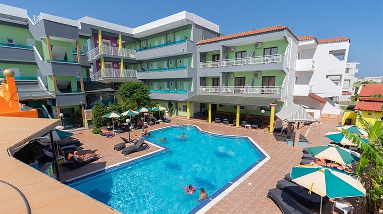 Hotel Grecian Fantasia Resort: fotografie vybavení exteriérů a interiérů ubytování.