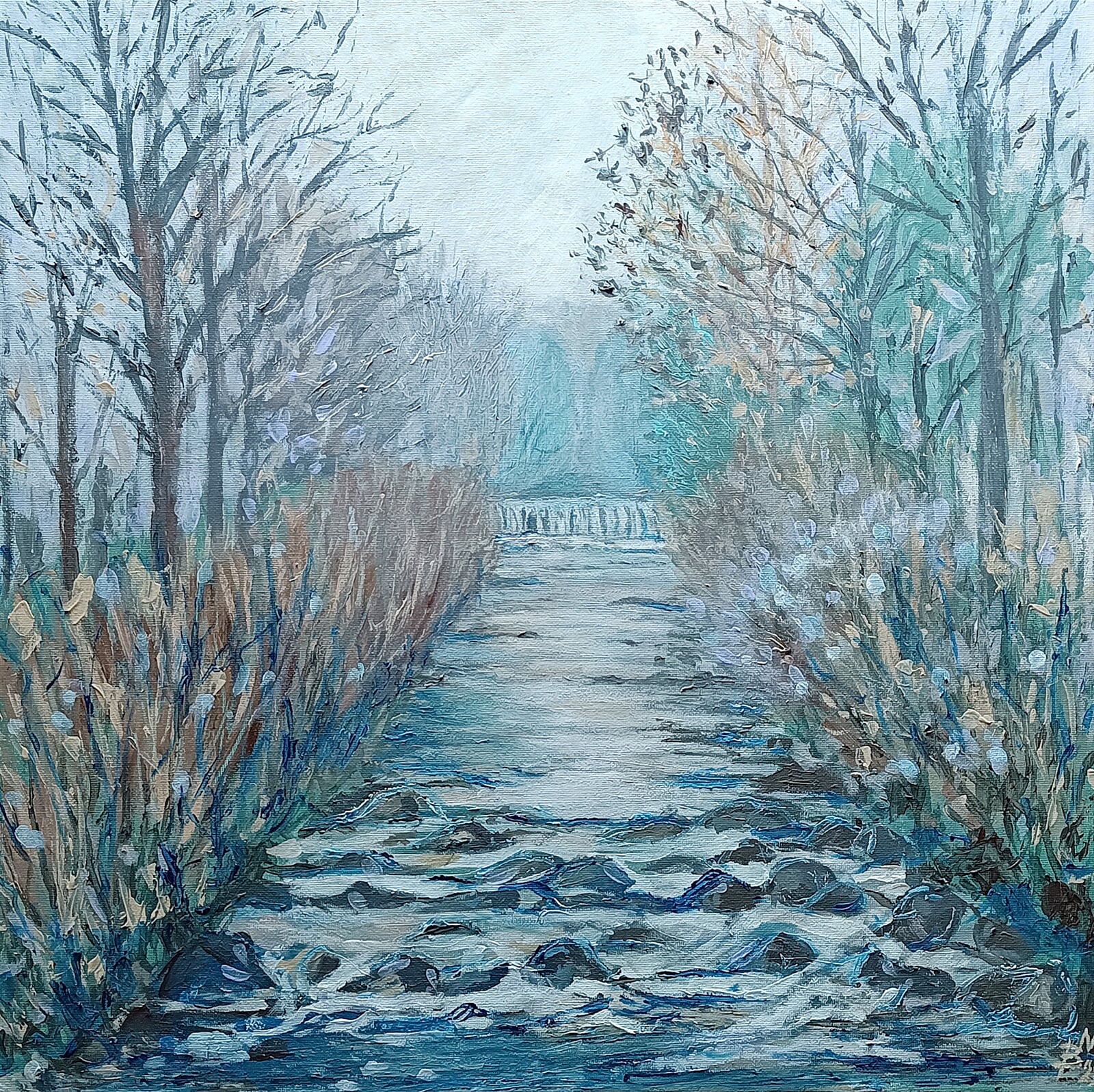 Blažena Niemcová: Mlhavá Hluchová, 50 × 50 cm