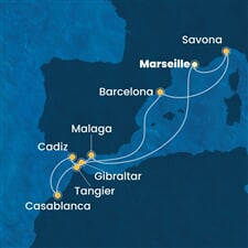 Costa Diadema - Francie, Itálie, Španělsko, Maroko, Velká Británie (z Marseille)