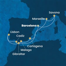 Costa Favolosa - Španělsko, Itálie, Francie, Velká Británie, Portugalsko (z Barcelony)
