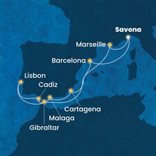 Costa Favolosa - Itálie, Francie, Španělsko, Velká Británie, Portugalsko (ze Savony)
