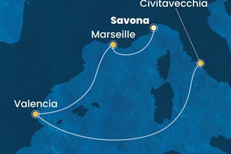 Costa Pacifica - Itálie, Francie, Španělsko (ze Savony)
