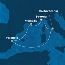 Costa Pacifica - Itálie, Francie, Španělsko (ze Savony)
