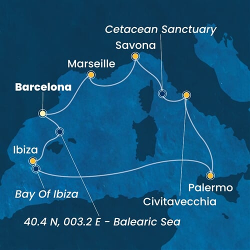 Trasa plavby CTO-BCN07A4O