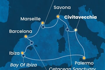 Costa Toscana - Itálie, Francie, Španělsko (z Civitavecchie)