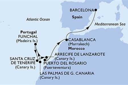 MSC MUSICA - Spanyolország, Portúgalia, Marokkó (a Las Palmas-ból)