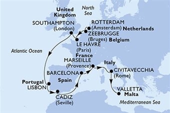 MSC Poesia - Nizozemí, Belgie, Francie, Velká Británie, Portugalsko, ... (Rotterdam)
