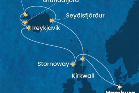 Costa Favolosa - Německo, Velká Británie, Island (Hamburk)