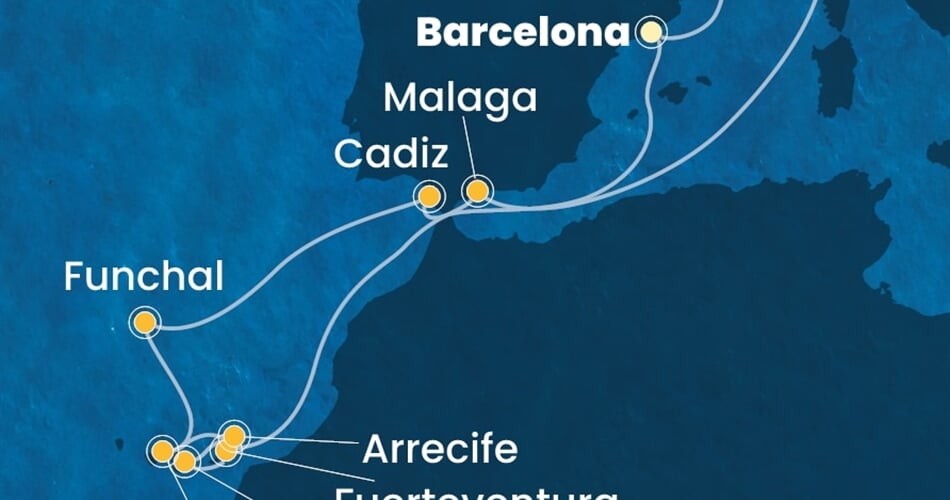 Trasa plavby CFO-BCN14A49