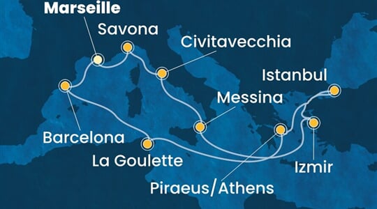 Costa Fortuna - Francie, Itálie, Turecko, Řecko, Tunisko, ... (z Marseille)