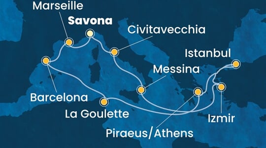 Costa Fortuna - Itálie, Turecko, Řecko, Tunisko, Španělsko, ... (ze Savony)