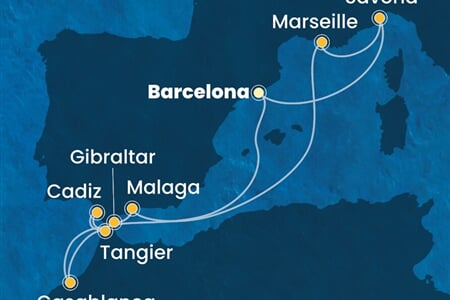 Costa Fascinosa - Španělsko, Maroko, Velká Británie, Francie, Itálie (z Barcelony)