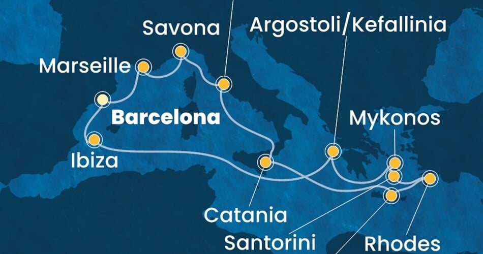 Trasa plavby CFS-BCN14A4A
