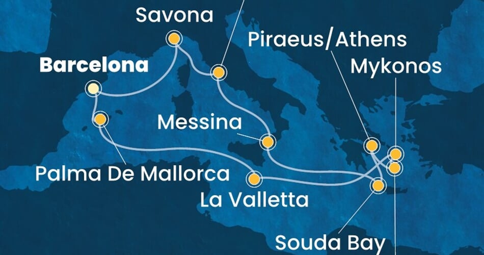 Trasa plavby CFS-BCN14A4B
