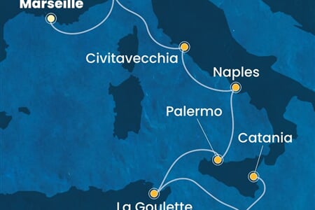 Costa Fascinosa - Francie, Itálie, Tunisko, Malta (z Marseille)