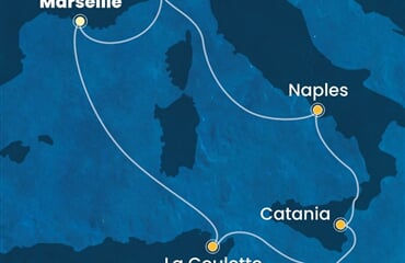 Costa Fascinosa - Francie, Tunisko, Malta, Itálie (z Marseille)