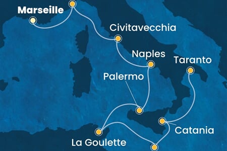 Costa Fascinosa - Francie, Itálie, Tunisko, Malta (z Marseille)